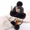 여성을위한 겨울 비니 모자 따뜻한 소프트 폼 포포 뿔 서프 랩 모자 귀여운 야외 바람 방향 귀 보호 캐주얼 한도 크리스마스 선물