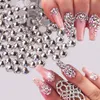 Set da 10 pezzi1440 pezzi per confezione Cristallo per unghie strass bianco Vetro retro piatto Fascino 3D Diamante Pietra Glitter Perline Unghie Art Decorat270D