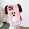 Leuke Cartoon Zonnebril Hond Pluche Telefoonhoesjes voor iPhone 14 13 Pro Max