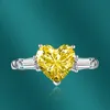 Anelli di nuove band Luxury Rosa a forma di cuore a forma di zirconia cubica proposta di matrimonio anello di fidanzamento del matrimonio gioielli