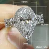 Wedding Rings Luxury Trendy Sliver Plated Water Drop Engagement For Women Shine White CZ Stone Full Paved Fashion Jewelry Band