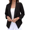 Kvinnors kostymer kvinnor solid färg professionell långärmad elegant blazer enkel modekontor lady casual chic kläder grundläggande toppar 2022