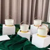 Porta-velas 1V Jardim Ar Branco Ilha Janela Neve Folhas Douradas Cera de Aromaterapia 1216