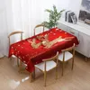 Table Cloth Stylish Cartoon Cute Tablecloth Christmas Mood Print Oil And Water Absorbent Year Decoration Festive Pattern