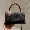 Damen-Designer-Luxus-Kaviar-Einkaufstasche, Coco-Griff, 9A-Qualität, 24 cm, echtes Leder, Damenmode, Schulter-Crossbody-Handtasche, luxuriöse Umhängetaschen