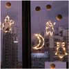 Christmas Decorations Led Suction Cup Lights Snowman Tree Window Decorative Xmas Creative Hanging Drop Delivery Home Garden Festive Dhqef