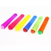 6 PCS/set Icecream Tools Silicone Popsicle Molds Ice Pop Maker Homemade Lolly Mould with Removable Lids Reusable Random Color for Kids C1216