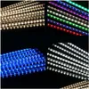 Christmas Decorations 30/50/80Cm Meteor Shower Tube Outdoor Rain Light Waterproof 8 Tubes Led String For Wedding Party Decoration Dr Dhiz7