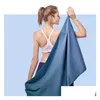 Towel 40X80Cm Microfiber Towels Travel Sport Bath Fast Drying Super Absorbent Large Solid Color Veet Tra Soft Light Gym Beach Yoga S Dhyoo