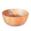Bowls Natural Hand-Made Wooden Salad Bowl Large Round Acacia Wood Soup Dining Plates Premium Kitchen Utensils Set