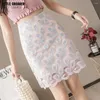 Skirts Spring Summer Lace Skirt Women 2022 High Waist Slim Fresh Office Fashion Pink Black Pencil Clothes