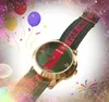 Classic model women bee skeleton dial watch Luxury Red Green Nylon Belt Quartz Popular Modern Simple Wristwatch montre de luxe gifts