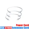 US Plug LED Tube Power Cable Corded Electric med inbyggd ON OFF-omkopplare Integrerad tr￥dkabel Extender White 1ft 2ft 3,3ft 4ft 5ft 6ft 6,6 ft 100pack Crestech168