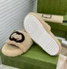Designers Slippers de lã mulheres flechas de lã de lã de lã de lã de cor bordados de cor bordados de luxo de luxo de luxo de luxo