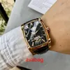 Wristwatches 0 Automatic Watches Classic Rectangle Case Vintage Design Watches Leather Strap 0Casual Wrist Watch for Men