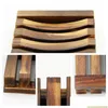 Soap Dishes Wood Dish Box Rack Wooden Charcoal Soaps Holder Tray Bathroom Shower Storage Support Plate Stand Customizable Wvt0311 Dr Dhi2J