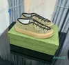 Nowe modne męskie buty swobodne buty Camel Ebony Canvas Sneakers Motyw wydrukowany Allover Classic Męskie buty Włochy Projektanci luksurysów wytłaczona sneaker 2022