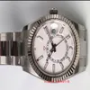 أعلى جودة عالية من Sky-Dweller Workin White Dial 42mm 326934 Stainless Steel Asia 2813 Movement Automatic Mens Watches347n