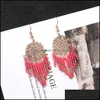 Dangle Lustre Mtiple Ethnique Boho Vintage Gland Boucles D'oreilles Femmes Haute Qualité Rose À La Main Perle Creative Fleur Bijoux Del Otpt9