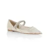 Sandali di pizzo bianco Abito da sposa per feste da donna Bailey Muller a punta Scarpe piatte Pantofole decorative con perle Tacchi alti EU35-43