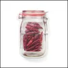 Cookie Jars Mason Jar Shaped Food Container Snacks Storage Candy Bag Airtight Seal Bags Drop Delivery Home Garden Housekee Organizat Dhh3U