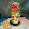 Gold Foil Rose Eternal Flower Glass Dome LED Light Gift - Perfect for Valentine's Day, Christmas and More!