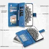 Multifunction Flower Flip Cases For Samsung S23 Ultra S22 Plus S21 FE A04 4G A14 5G A53 A33 A32 A22 A13 A12 Totem Lace Leather Wallet Zipper Card Slot Holder Cover Pouch