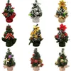 Christmas Decorations Tabletop Mini Tree Pine With Hanging Ornaments Artificial Xmas DIY