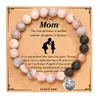 Cadeaux pour maman Bracelet en pierre naturelle pour femmes maman mère fille fille sœur petite-fille