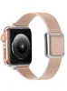 Faixa de couro com fivela de metal para relógio de maçã 42mm 49mm 44mm 41mm 40mm 38mm Pulseiras de cinto de laço substituíveis Iwatch 8 Ultra 7 6 5 4 3 Acessórios da série