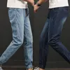 بنطلون جينز للرجال الرباط غير الرسمي بالإضافة إلى الحجم مرنة الخصر الدنيم الرجال يمتد