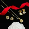 Luxueux pendentif en cristal blanc collier V lettre Logo Bracelet rose cristal de roche boucle d'oreille anneaux dame bijoux ensembles femmes mariage fête d'anniversaire cadeaux VLTS1--03