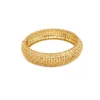 Brazalete 4 piezas al por mayor mujeres 18k oro amarillo relleno hueco pulsera bonita joyería regalo diámetro 60mm 14mm ancho