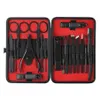 18pcs Pro Pedicure Manicure Tool Kit Citper Clippers Set Fire File Fire Firemer Endbrow Tool Tool для Care266b