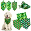 Psa odzież moda zielona seria koniczyna drukowana chusta puppy chusteczka bawełniana zmywalna trzaskowa krawat