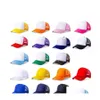 Chapéus de festa Sublimação em branco Transferência térmica 23 cores Trucker Adt Mesh Blanks Snapback Mulheres e homens Estoque de atacado Drop Deliv Dhriv