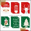 Diğer Festival Parti Malzemeleri 24 PC/Lot Noel Kartları Seti Xmas Santa Bell Elk Sowman Karikatür Kartpostalları DIY Yıl Tebrik Hediyesi Dr Dhdbe