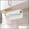 Towel Racks Self Adhesive Paper Roll Holder Wall Mount Sier Black Gold Stainless Steel Papers Rack For Kitchen Bathroom Rrd12073 Dro Otvyw