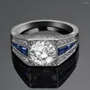 Wedding Rings Red Green Blue Spinel For Women Silver Color Ring met Zirkon Stones Betrokkenheid Geschenk Fijne sieraden