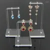 Smyckespåsar rensar akryl hängande örhänge display stativ som visar fall arrangörshållare smycken stativ