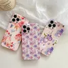 Fashion Flower IMD TPU الحالات الهاتفية اللين لـ iPhone 15 14 Plus 13 12 Pro Max 11 XR XS x 8 7 Fustish Floral Systlish Girls Lady Women Prett