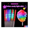 Partybevorzugung Zuckerwatte-Lichtkegel Colorf Glühende leuchtende Marshmallow-Kegelstäbchenbevorzugungen Halloween-Weihnachtsversorgung Blinkende Farbe Dhq4H