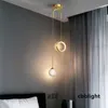 Bedside Chandelier Modern Pendant Lamps Minimalist Creative Starry Nordic Art LED Light Luxury Bedroom Study Long Line Small Chandelier LRG020