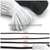 Sewing Notions Tools High Quality Round Elastic Band Cord Elastics Rubber White Black Stretch Rope For Sew Garment Diy Accessories Dhfw8