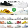 män kvinnor Bad Bunny Löparskor Forum Spänne Tillbaka till skolan Cream Yellow Easter Egg Patchwork Beige Vita herrsneakers