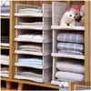 Storage Baskets Collapsible Basket Clothes Book Folder Toiletries Cosmetic Snack Toy Plastic Foldable Stackable Wardrobe Bathroom Cl Dhxte