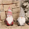 Christmas Decorations Lovely Faceless Doll Forest Old Man Plush Pendants Hanging Ornaments Year Xmas Ornament Holiday Home Decor Dro Dhlnk