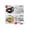 أقنعة الحفلات Sier Gold White Black Man Half Face Arcistic Antique Classic Men Mask Mardi Gras Masquerade Venetian Costume 50pcs Dro Dhmvh