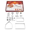 Stampi da forno Natale Gingerbread House Cookie Cutter 8pcs Albero Pupazzo di neve Renna Slitta Stamp Set per bomboniere