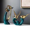 Decoratieve beeldjes Moderne Abstract Love Bird Standbeeld Animal Sculpture woonkamer huisdecoratie accessoires kantoor keramische ambachten